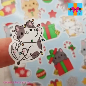 Chistmas cat stickers cute kawaii