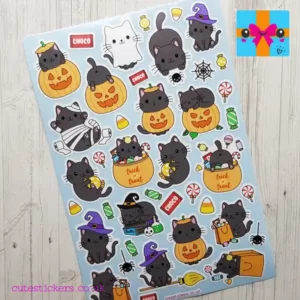 black cats halloween planner stickers