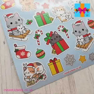 cute cat stickers for christmas planners