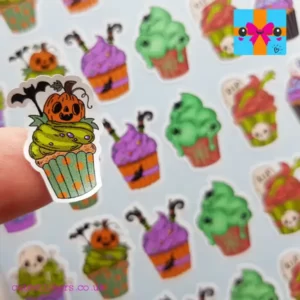 cute halloween cupcake stickers