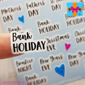 uk bank holiday planner stickers