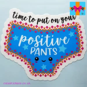 positive pants sticker blue
