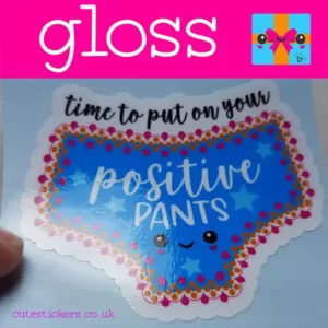 positive pants stickers gloss blue