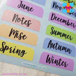 months of the year stickers