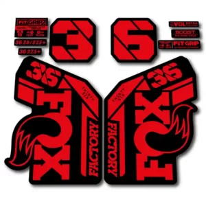 Fox 36 Grip2 Fork Stickers 2021 2022 Fluorescent Red