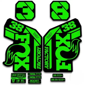 Fox 38 Grip2 Fork Stickers 2021 2022 fluorescent green
