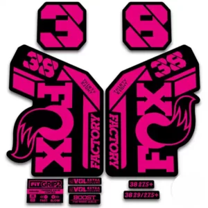 Fox 38 Grip2 Fork Stickers 2021 2022 fluorescent pink