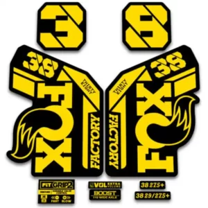 Fox 38 Grip2 Fork Stickers 2021 2022 yellow