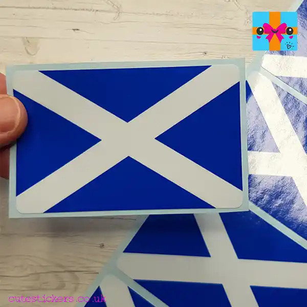 2x Scotland Saltire Flags Sticker/Decal – 70mm – High Gloss Domed Gel Finish