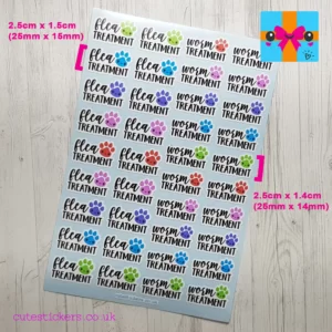 flea and worm treatment planner stickers