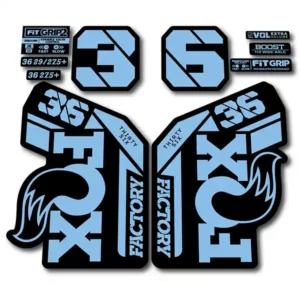 light blue Fox 36 Grip2 Fork Stickers 2021 2022