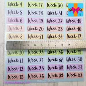 52 weeks of the year planner stickers