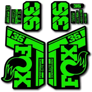 Fox 36 Performance Elite 2021- 22 Fork Stickers fluorescent green