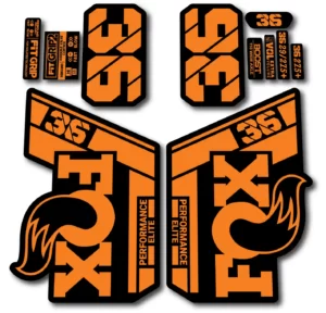 Fox 36 Performance Elite 2021- 22 Fork Stickers fluorescent orange