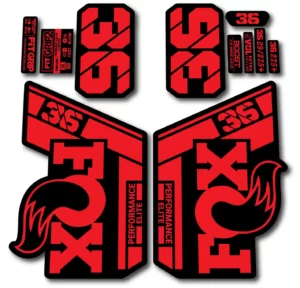 Fox 36 Performance Elite 2021- 22 Fork Stickers fluorescent red