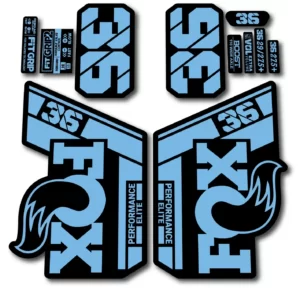Fox 36 Performance Elite 2021- 22 Fork Stickers light blue