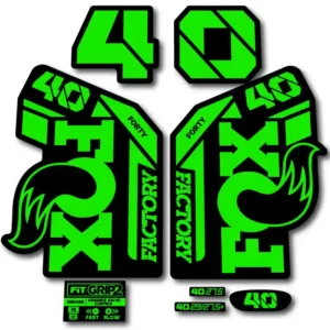 Fox 40 Grip 2 Fork Stickers 2021-23 fluorescent green