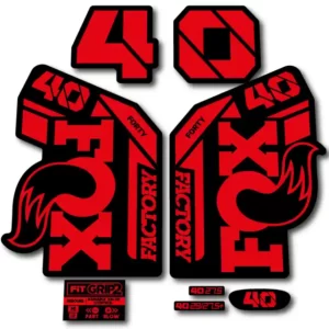 Fox 40 Grip 2 Fork Stickers 2021-23 fluorescent red