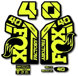 Fox 40 Grip 2 Fork Stickers 2021-23 fluorescent yellow