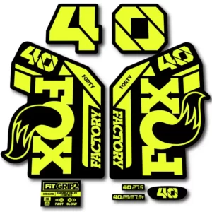 Fox 40 Grip 2 Fork Stickers 2021-23 fluorescent yellow