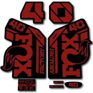 Fox 40 Grip 2 Fork Stickers 2021-23 red