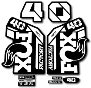 Fox 40 Grip 2 Fork Stickers 2021-23 white