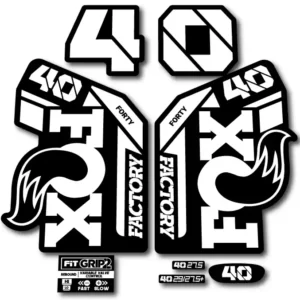 Fox 40 Grip 2 Fork Stickers 2021-23 white
