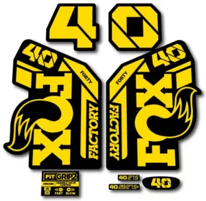 Fox 40 Grip 2 Fork Stickers 2021-23 yellow