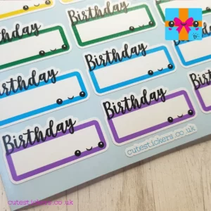 birthday box planner stickers
