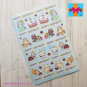 birthday cat planner stickers