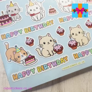 birthday cats stickers