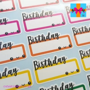 birthday planner stickers