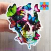 butterfly skull sticker
