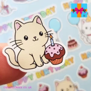 happy birthday cat planner stickers