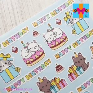 happy birthday cat stickers