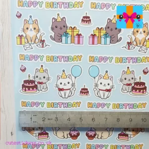 happy birthday cats planner stickers