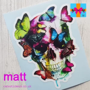 matt skull sticker