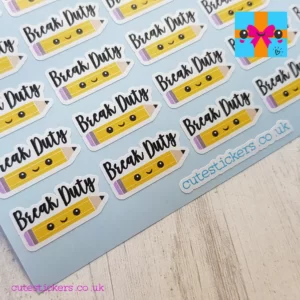 teacher break duty planner stickers