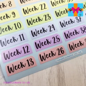 weeks of the year planner stickers