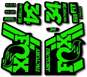 Fox 34 FACTORY 2018 Fork Stickers - fluorescent green