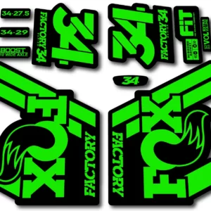 Fox 34 FACTORY 2018 Fork Stickers - fluorescent green