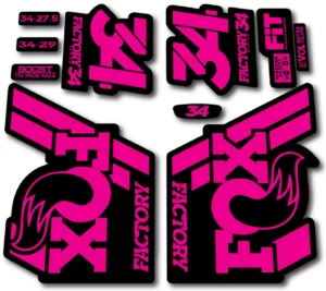 Fox 34 FACTORY 2018 Fork Stickers - fluorescent pink
