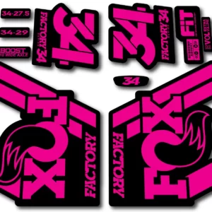 Fox 34 FACTORY 2018 Fork Stickers - fluorescent pink