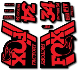 Fox 34 FACTORY 2018 Fork Stickers - fluorescent red