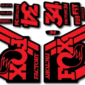 Fox 34 FACTORY 2018 Fork Stickers - fluorescent red
