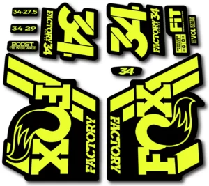 Fox 34 FACTORY 2018 Fork Stickers - fluorescent yellow