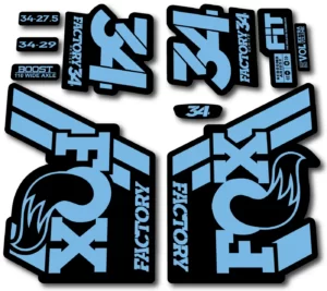 Fox 34 FACTORY 2018 Fork Stickers - light blue
