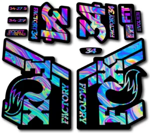 Fox 34 FACTORY 2018 Fork Stickers - oil slick