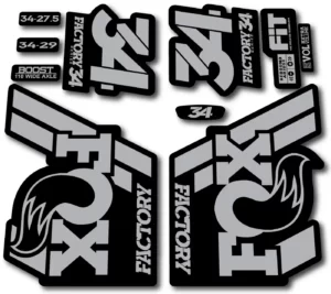 Fox 34 FACTORY 2018 Fork Stickers - silver