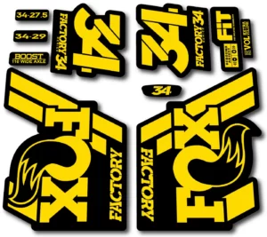Fox 34 FACTORY 2018 Fork Stickers - yellow
